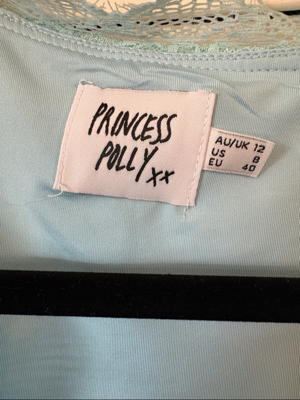 Princess Polly Light Blue Lace Tank Top - Picture 3 of 3